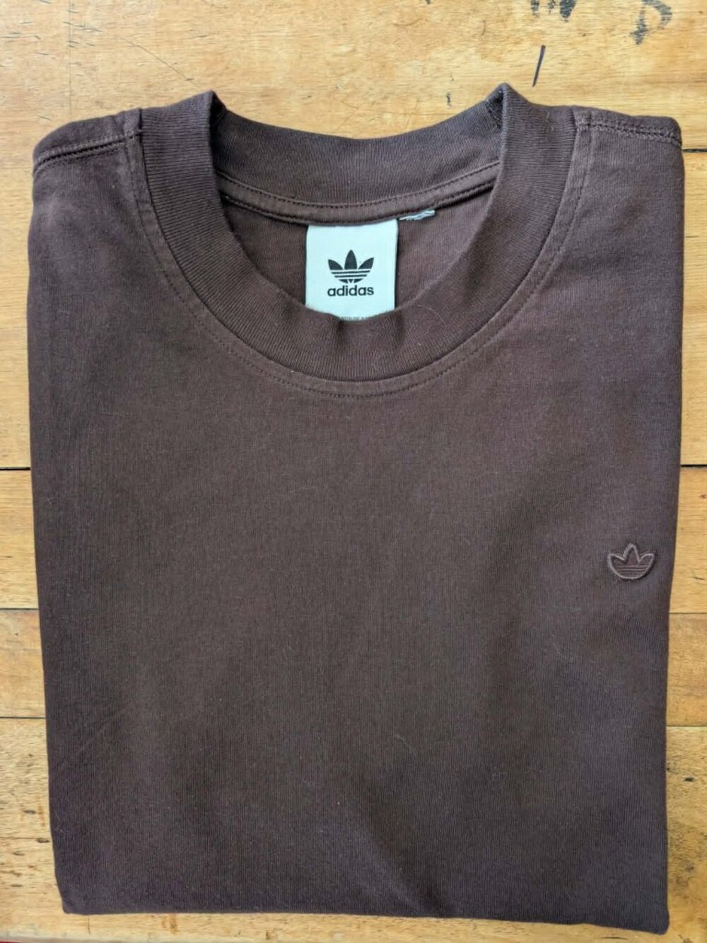 Adidas Adicolor Contempo Brown Heavyweight Tee - Size Medium